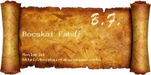 Bocskai Fabó névjegykártya